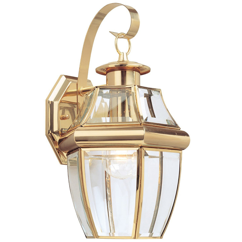Lancaster Large Outdoor Wall Lantern in Polished Brass