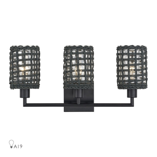 Twinewell 3-Light Bath Vanity Light in Black