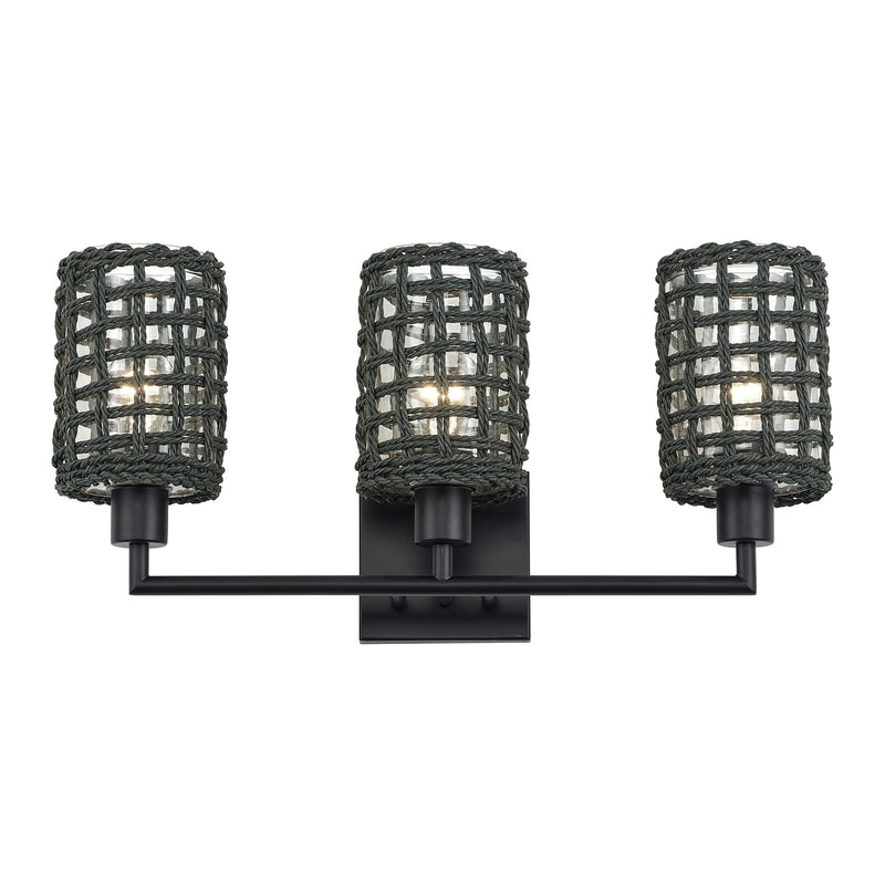 Twinewell 3-Light Bath Vanity Light in Black