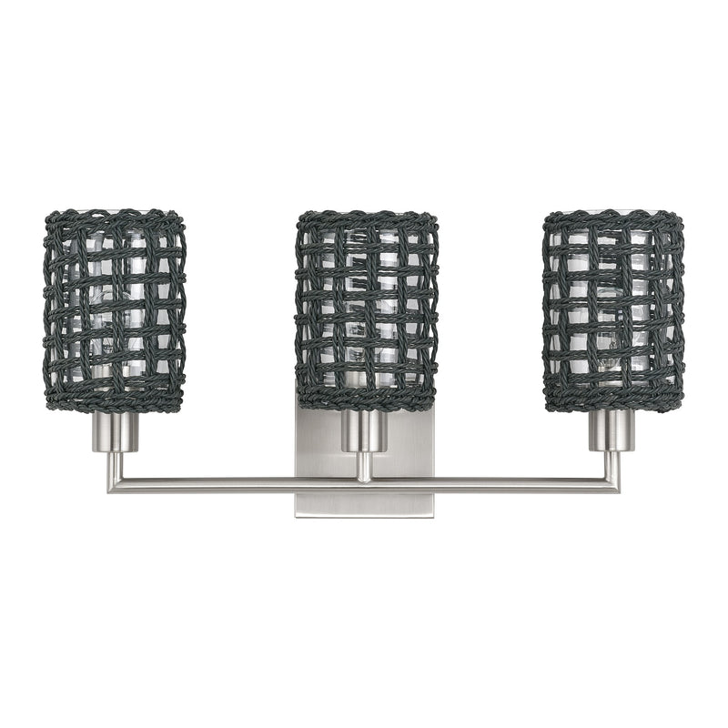 Twinewell 3-Light Bath Vanity Light in Brushed Nickel