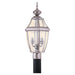 Lancaster Two Light Outdoor Post Lantern in Antique Brushed Nickel