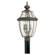 Lancaster Three Light Outdoor Post Lantern in Antique Bronze