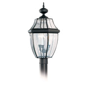 Lancaster Three Light Outdoor Post Lantern in Black
