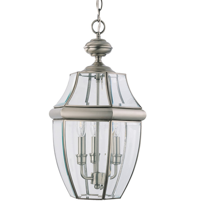 Lancaster Three Light Outdoor Pendant in Antique Brushed Nickel