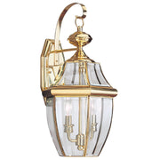 Lancaster 2-Light Outdoor Wall Lantern in Polished Brass