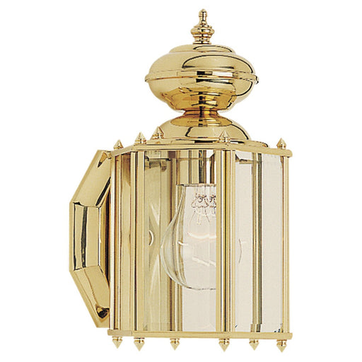 Classico One Light Outdoor Wall Lantern in Polished Brass