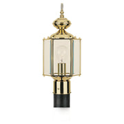 Classico One Light Outdoor Post Lantern in Polished Brass