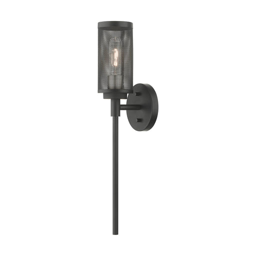 Industro Wall Sconce in Black with Brushed Nickel Accents