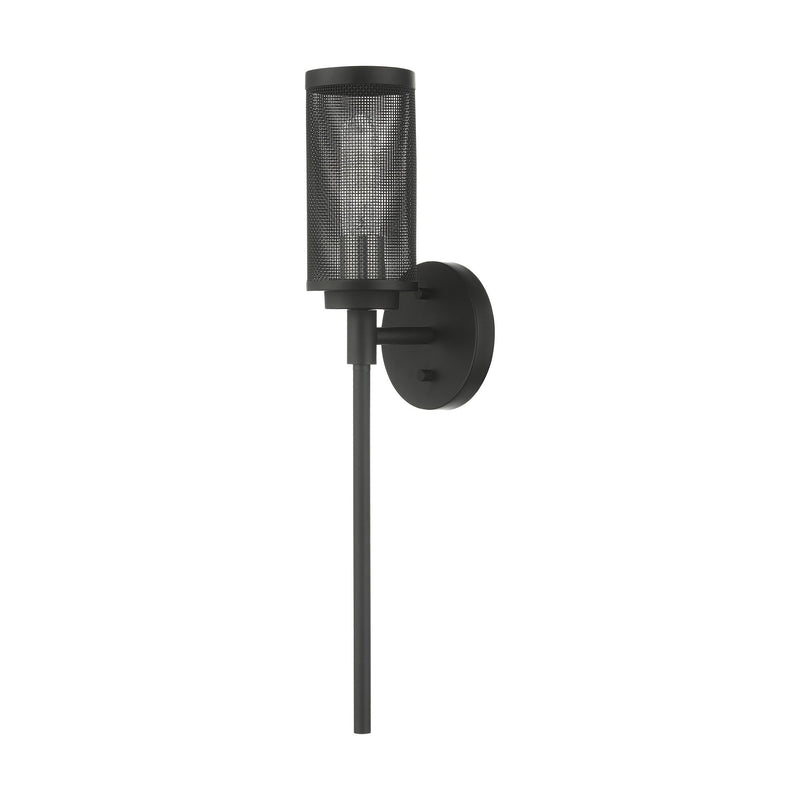 Industro Wall Sconce in Black with Brushed Nickel Accents