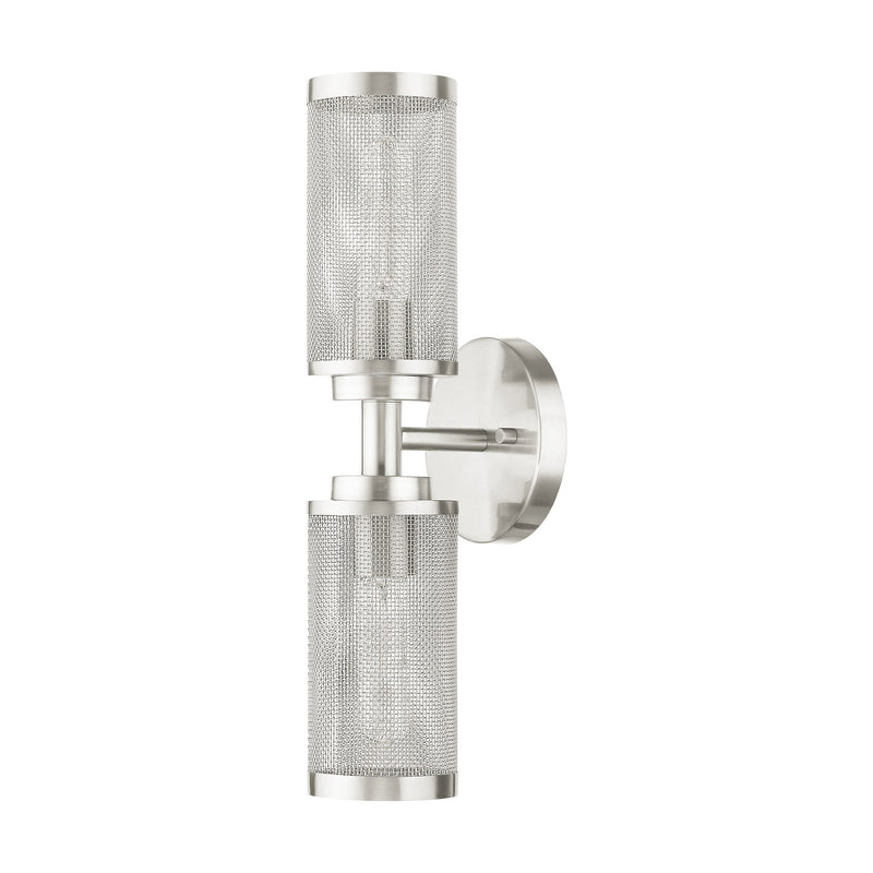 Industro 2-Light Double Wall Sconce in Brushed Nickel
