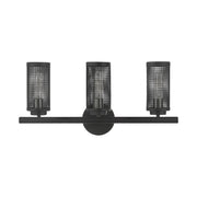 Industro 3-Light Bath Vanity Light in Black with Brushed Nickel Accents