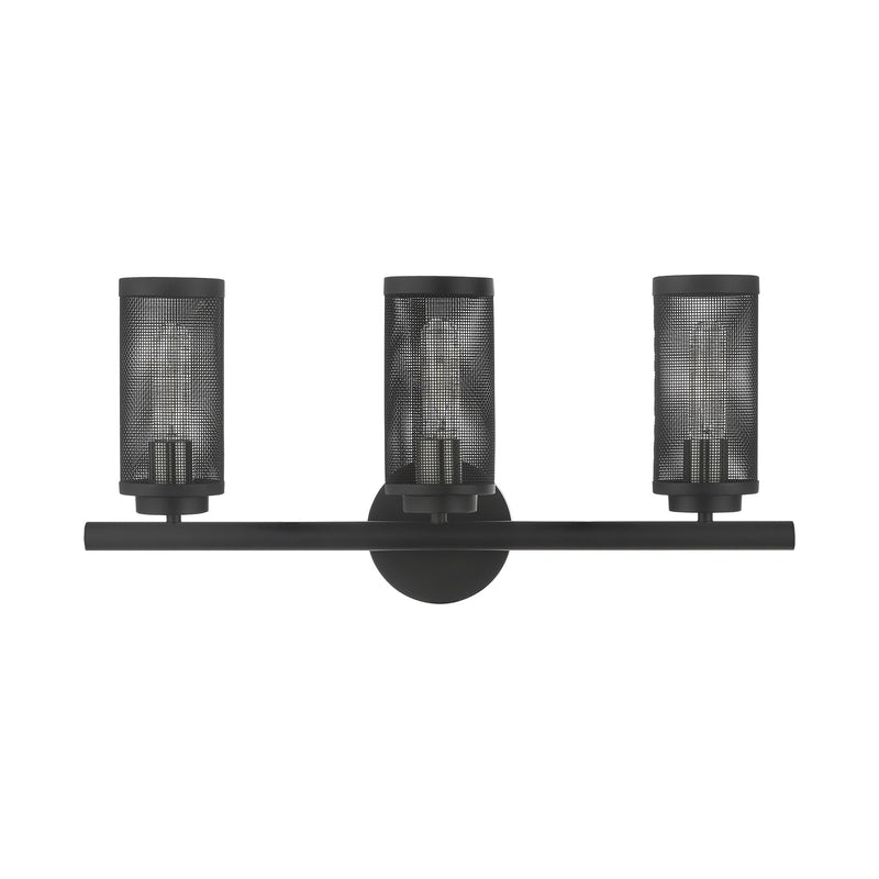 Industro 3-Light Bath Vanity Light in Black with Brushed Nickel Accents