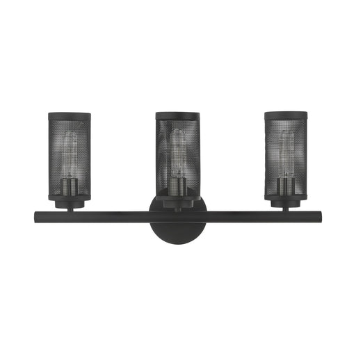 Industro 3-Light Bath Vanity Light in Black with Brushed Nickel Accents