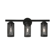 Industro 3-Light Bath Vanity Light in Black with Brushed Nickel Accents