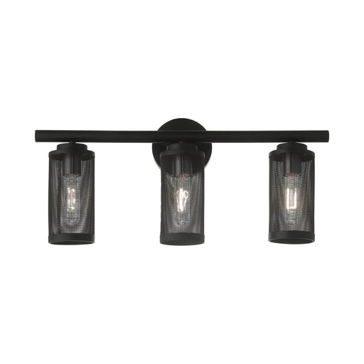 Industro 3-Light Bath Vanity Light in Black with Brushed Nickel Accents
