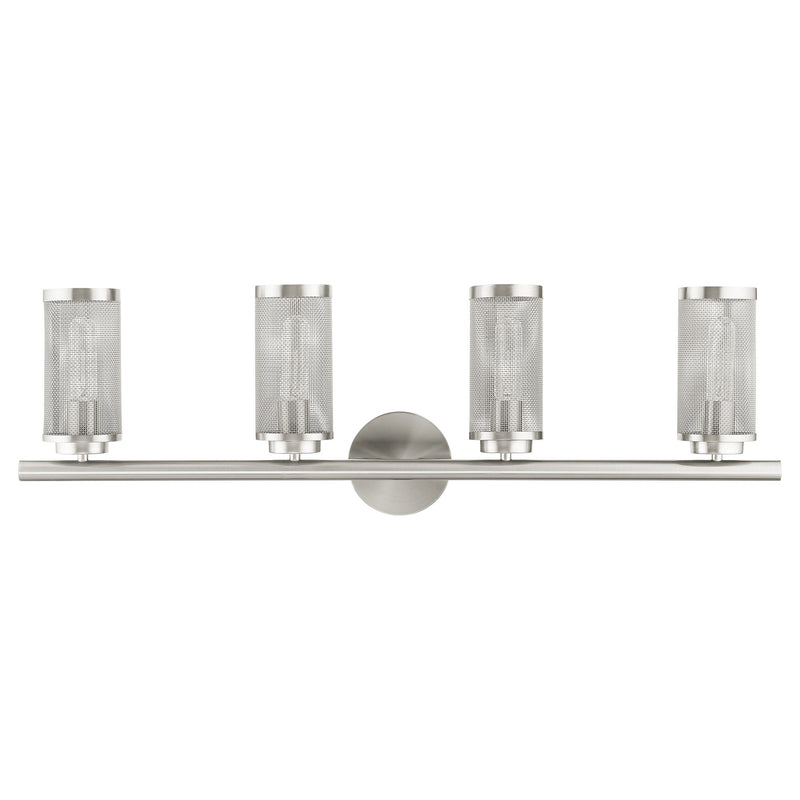Industro 4-Light Large Bath Vanity Light in Brushed Nickel