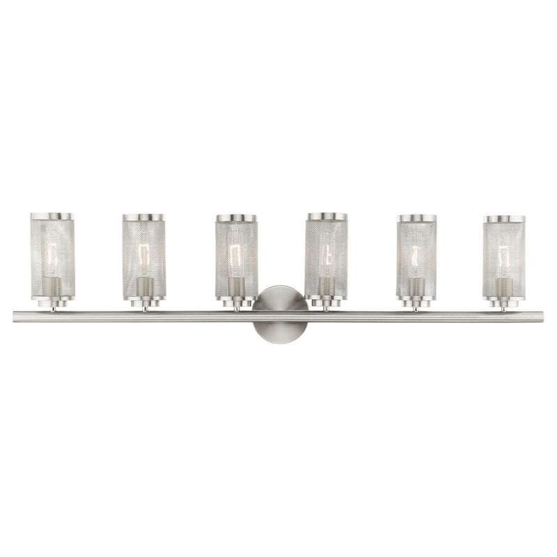 Industro 6-Light Extra Large Bath Vanity Light in Brushed Nickel