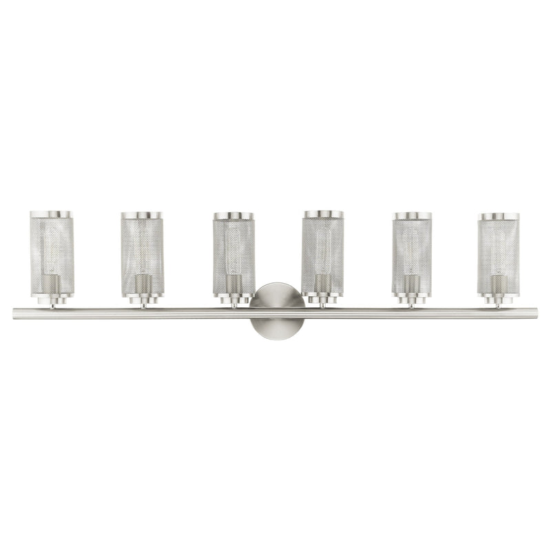 Industro 6-Light Extra Large Bath Vanity Light in Brushed Nickel