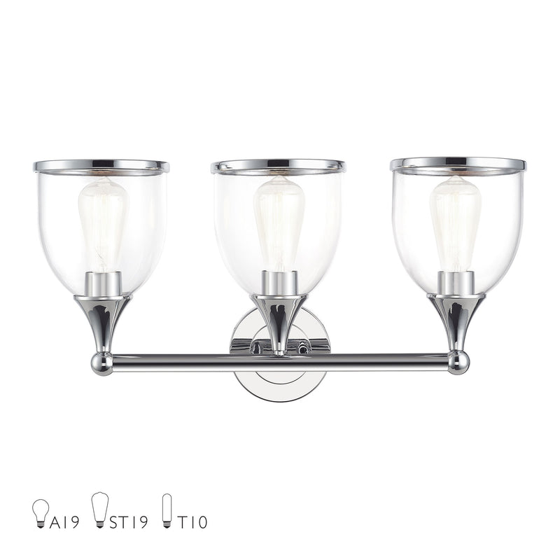Ashridge 3-Light Bath Vanity Light in Polished Chrome