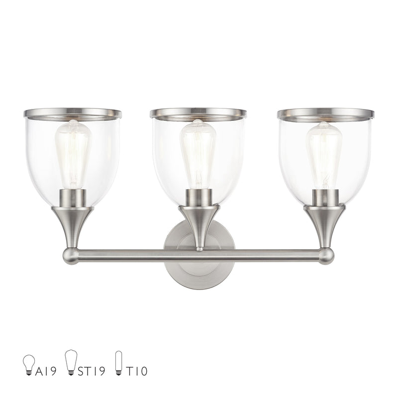 Ashridge 3-Light Bath Vanity Light in Brushed Nickel