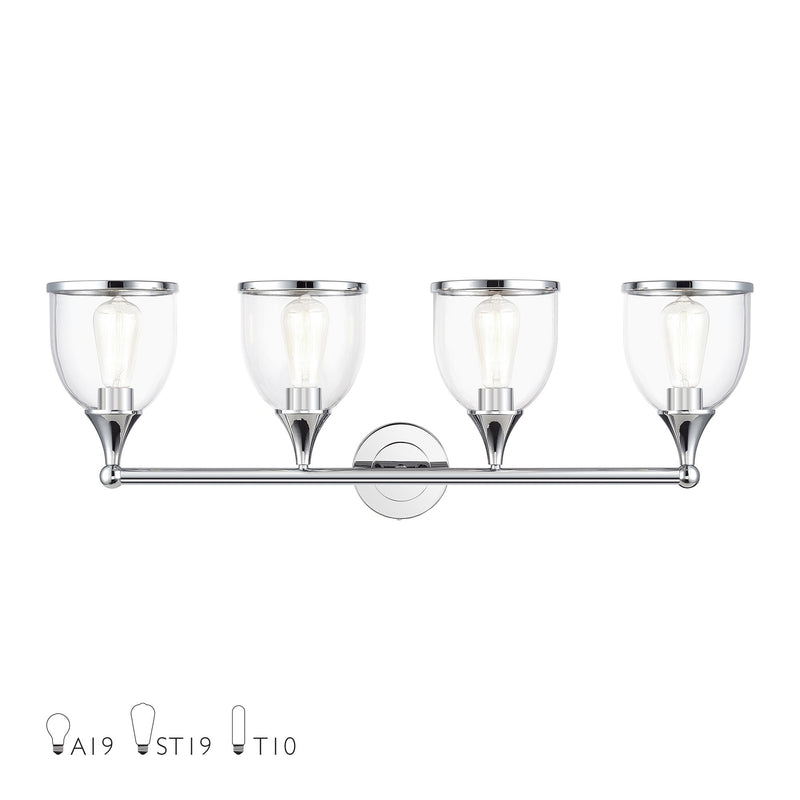 Ashridge 4-Light Large Bath Vanity Light in Polished Chrome