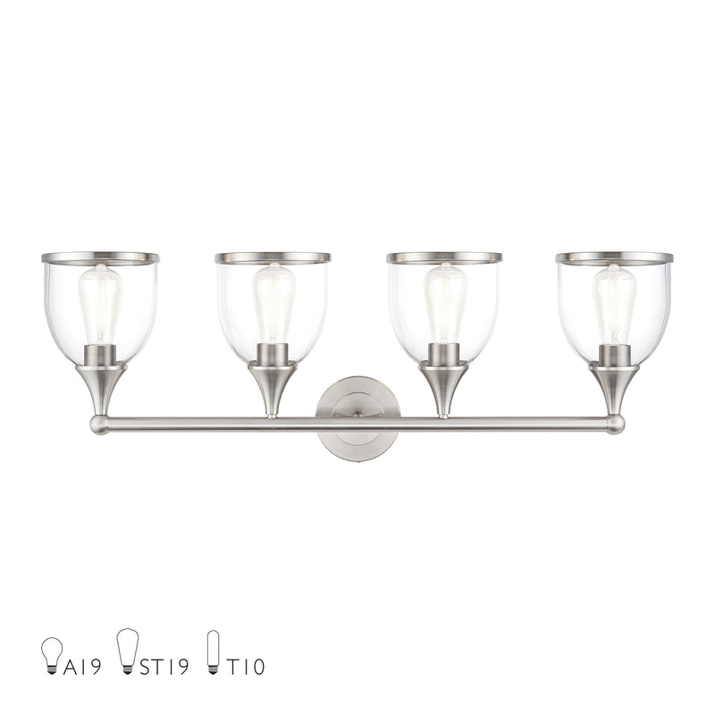 Ashridge 4-Light Large Bath Vanity Light in Brushed Nickel