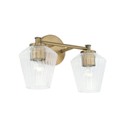 Beau 2-Light Bath Vanity Light in Aged Brass