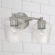 Beau 2-Light Bath Vanity Light in Brushed Nickel