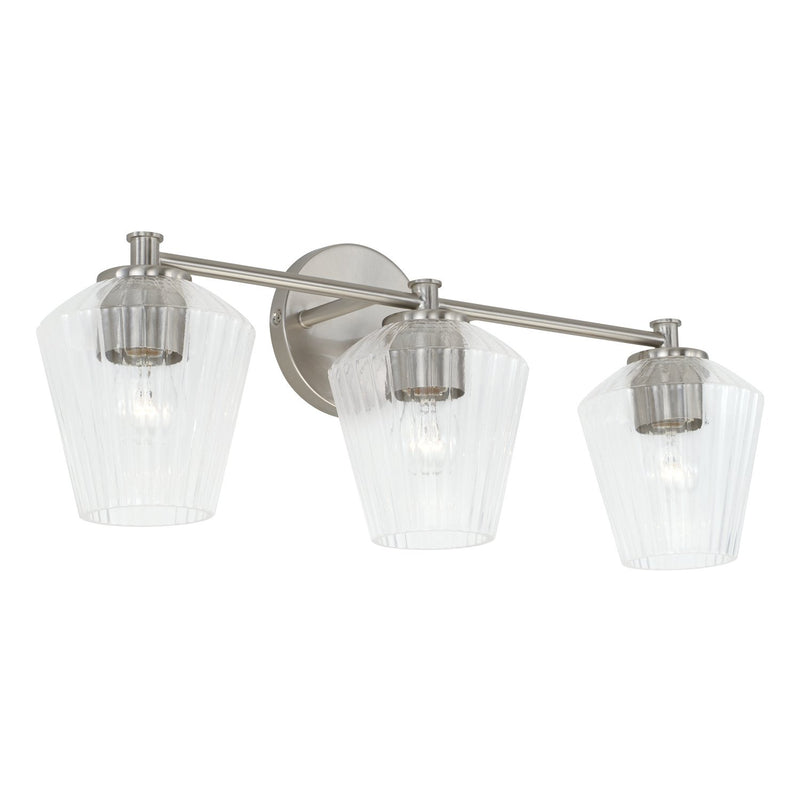 Beau 3-Light Bath Vanity Light in Brushed Nickel