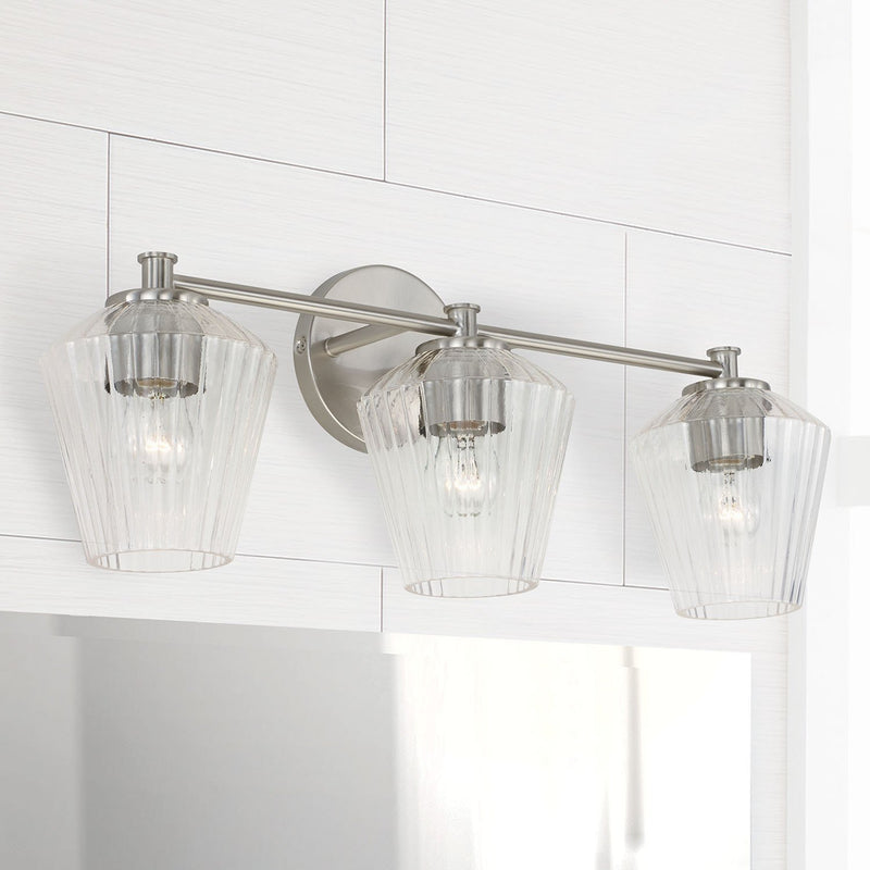 Beau 3-Light Bath Vanity Light in Brushed Nickel