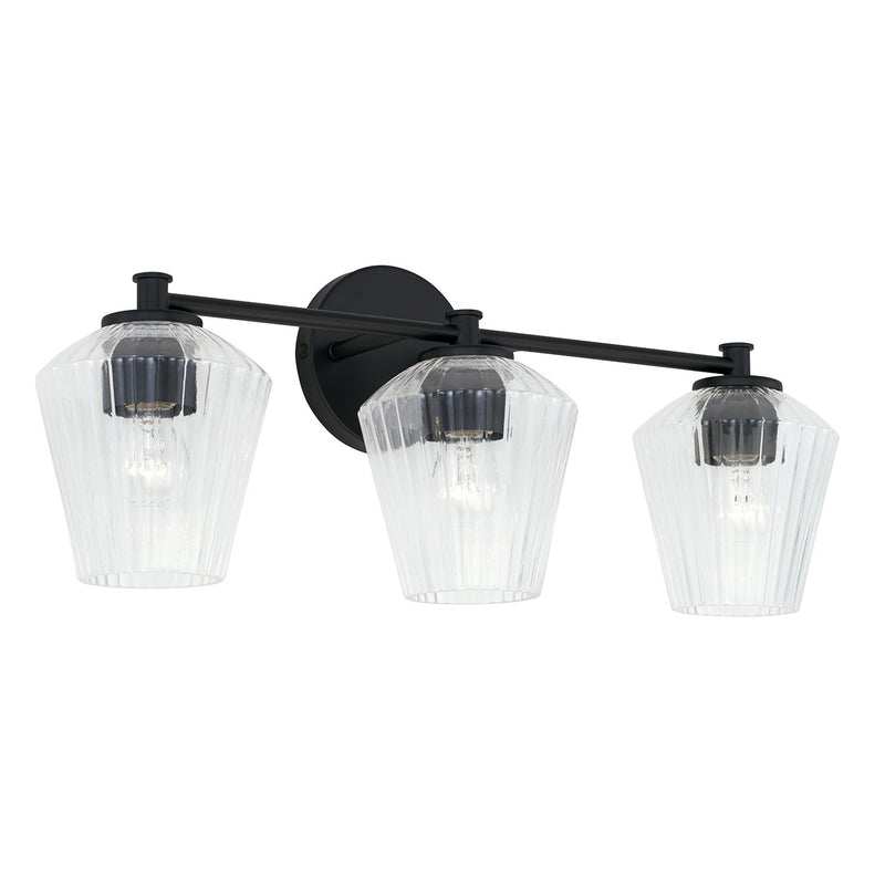 Beau 3-Light Bath Vanity Light in Matte Black