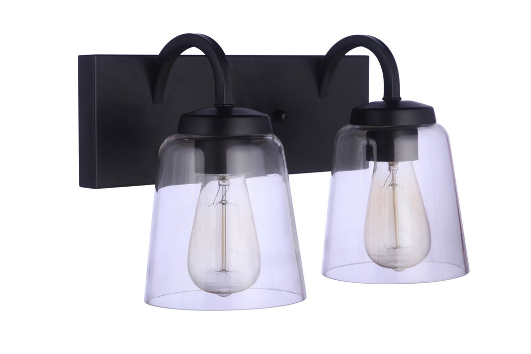 Elsa 2-Light Vanity in Flat Black - Lamps Expo