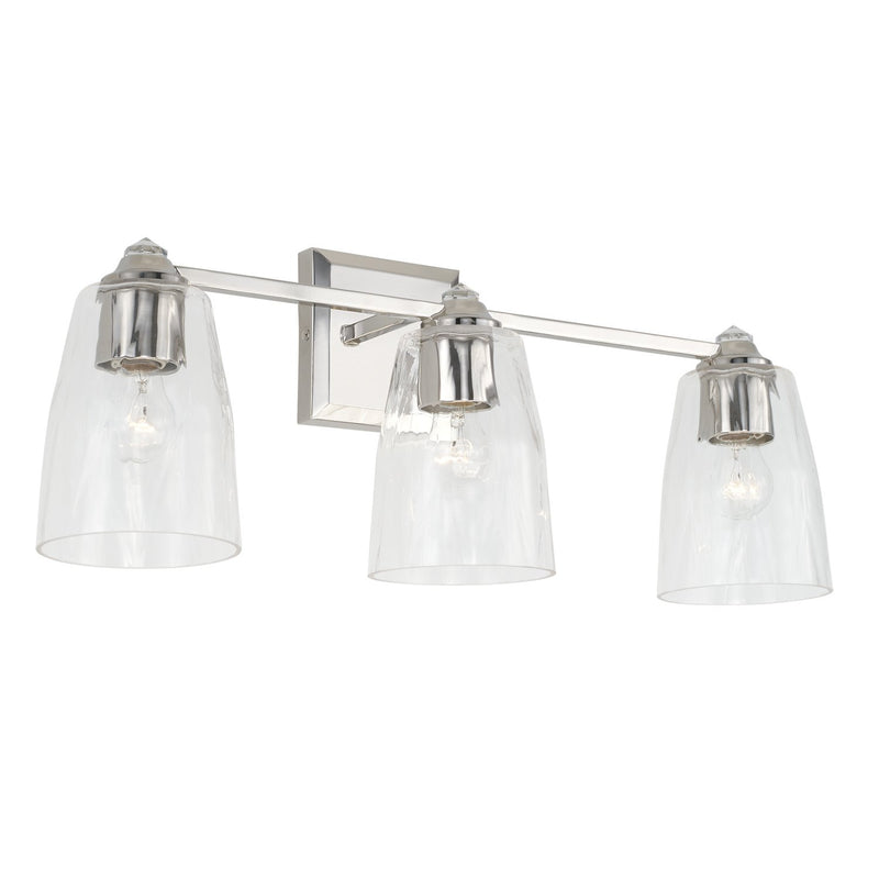 Laurent 3-Light Bath Vanity Light in Polished Nickel