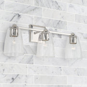Laurent 3-Light Bath Vanity Light in Polished Nickel