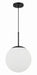 56892-FB-WG- Gaze 1-Light Pendant in Flat Black by Craftmade