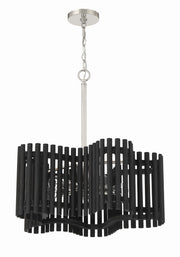 Freeform 5-Light Chandelier in Polished Nickel & Black Walnut - Lamps Expo