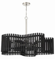 Freeform 5-Light Chandelier in Polished Nickel & Black Walnut - Lamps Expo