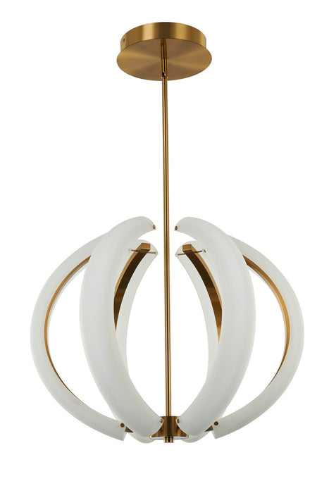 Unwind LED Pendant in Satin Brass - Lamps Expo
