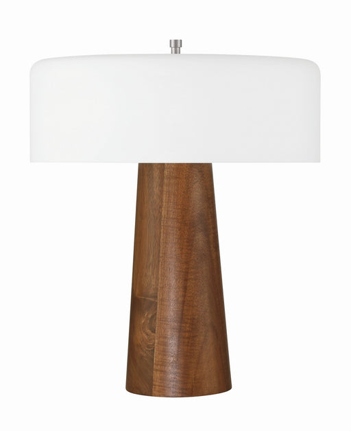 Wooden Base LED Table Lamp in Walnut - Lamps Expo