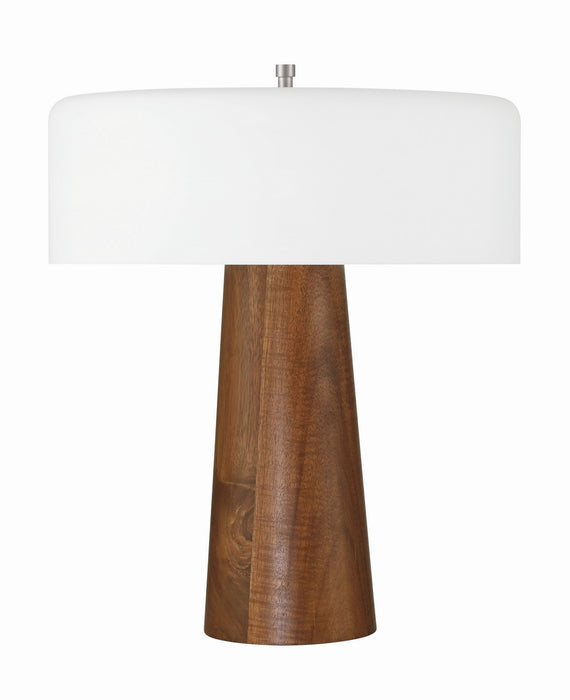 Wooden Base LED Table Lamp in Walnut - Lamps Expo