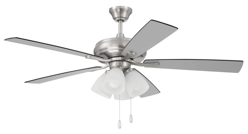 ECF114BNK5-BNGW - Eos Frost 4 Light 52" Ceiling Fan in Brushed Polished Nickel by Craftmade