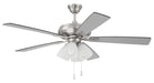 Eos Frost 4 Light 52" Ceiling Fan in Brushed Polished Nickel - Lamps Expo