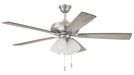Eos Frost 4 Light 52" Ceiling Fan in Brushed Polished Nickel - Lamps Expo