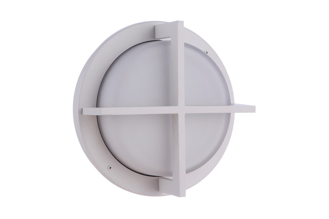 Bulkhead Round One Light Outdoor Bulkhead in Textured White
