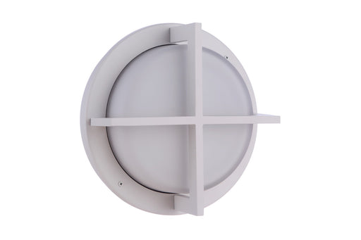 Bulkhead Round One Light Outdoor Bulkhead in Textured White