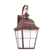 Chatham 21" Clear Seeded Outdoor Wall Lantern in Weathered Copper