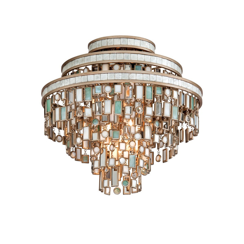 Dolcetti 3-Light Semi-Flush Mount in Champagne Leaf