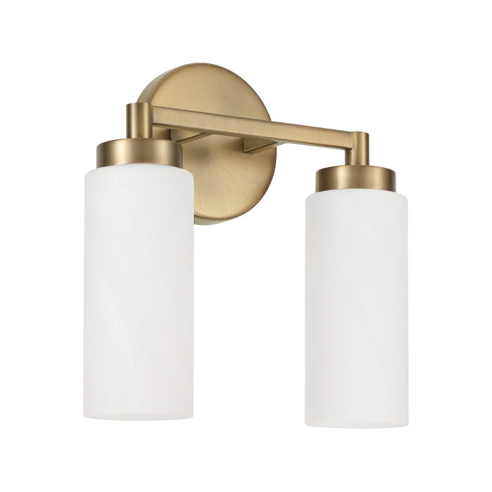 Alyssa 2-Light Vanity in Aged Brass - Lamps Expo