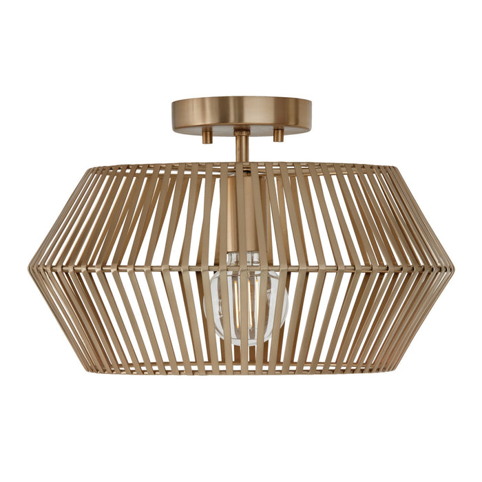 Kaiya 1-Light Semi-Flush Mount in Matte Brass - Lamps Expo