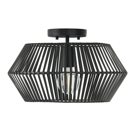 Kaiya 1-Light Semi-Flush Mount in Matte Black - Lamps Expo